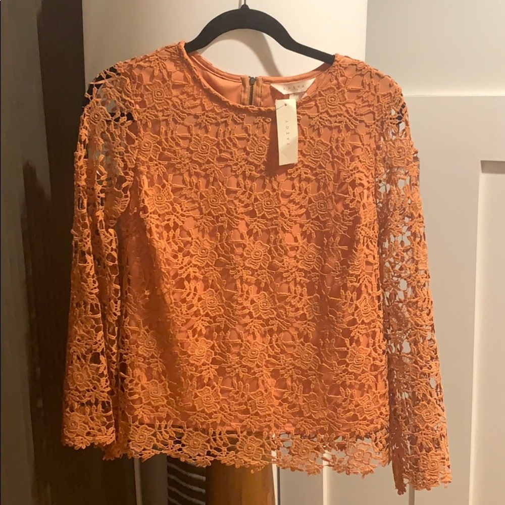 Adiva Coral Lace Blouse - Small